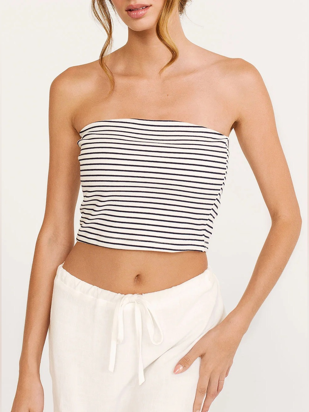Coastal Chic Striped Tube Top | Clean Girl Parisian Minimalist Bandeau